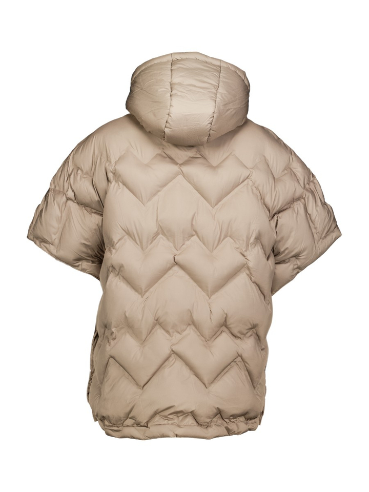 Beige jas oversized met korte mouw Hilary Rino Pelle