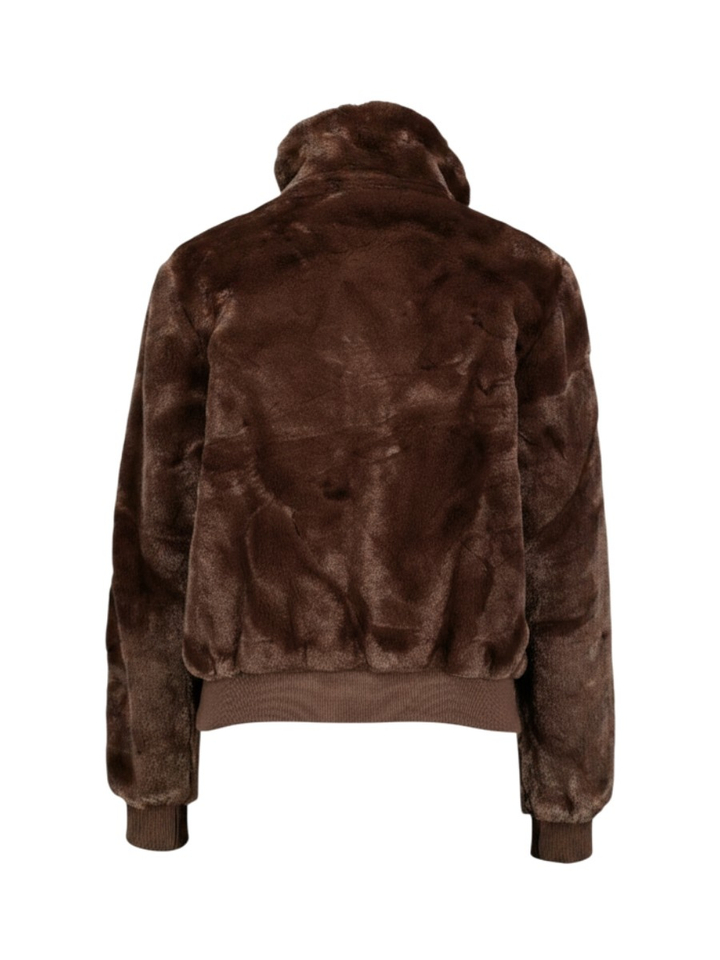 Bruine jas in faux fur Ambra Rino Pelle