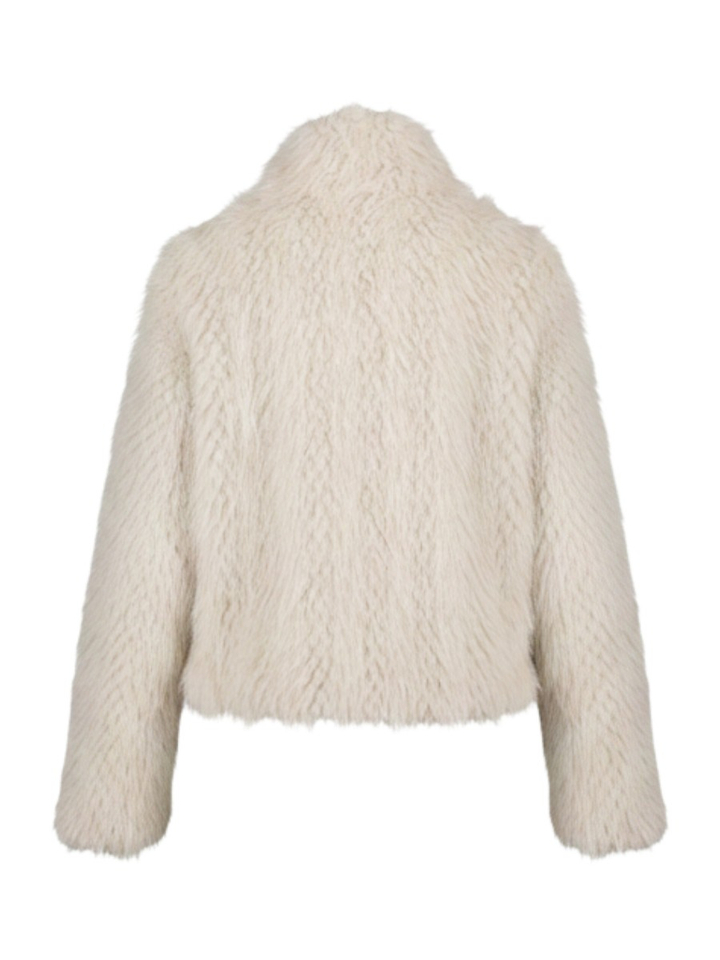 Beige jas in faux fur Vie Rino Pelle