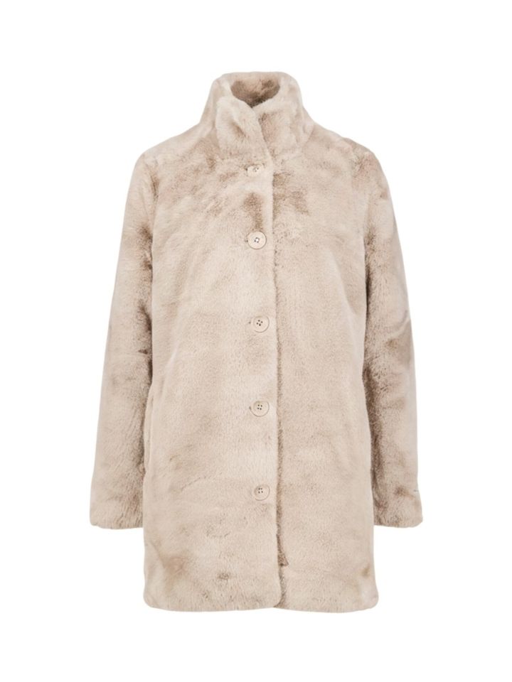 Beige jas in faux fur Nonna Rino Pelle