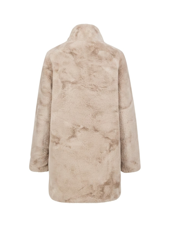 Beige jas in faux fur Nonna Rino Pelle