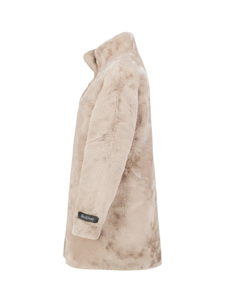Beige jas in faux fur Nonna Rino Pelle