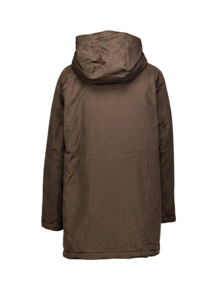 Bruine parka met imitatiebontkap Lindy Rino Pelle 
