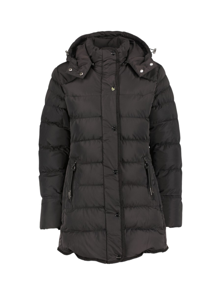 Zwarte padded jas met kap Nusa Rino Pelle 