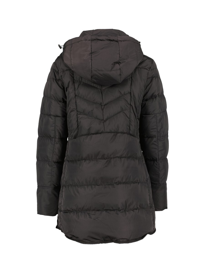 Zwarte padded jas met kap Nusa Rino Pelle 