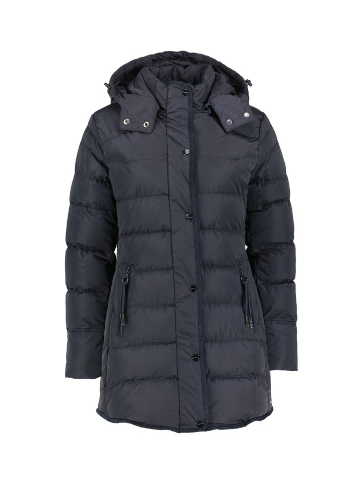 Blauwe padded jas met kap Nusa Rino Pelle