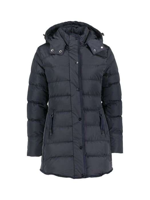 Blauwe padded jas met kap Nusa Rino Pelle