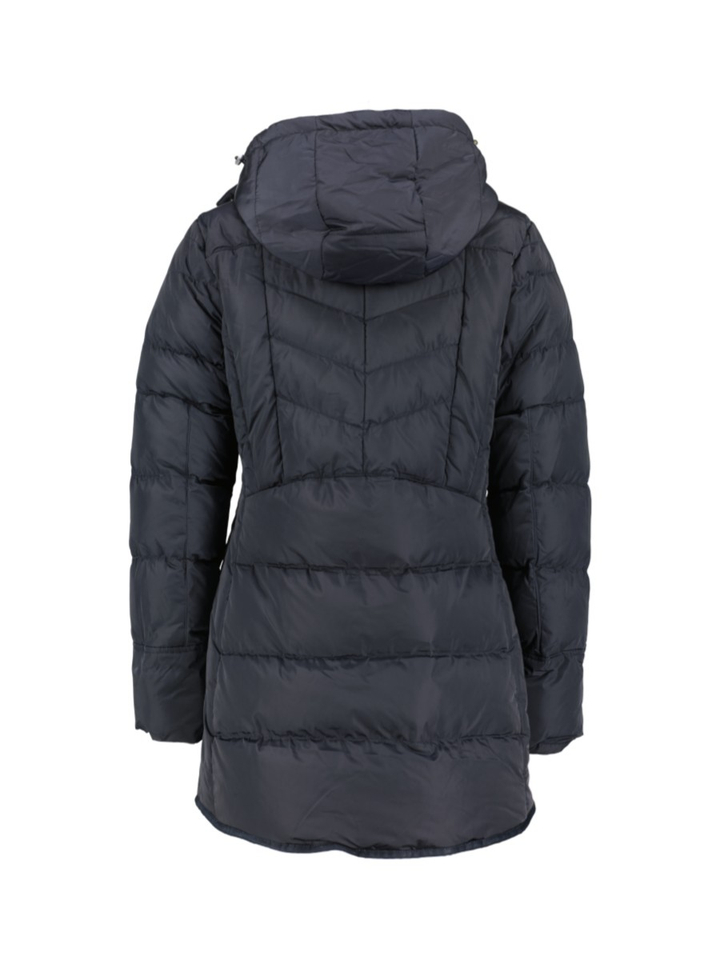 Blauwe padded jas met kap Nusa Rino Pelle