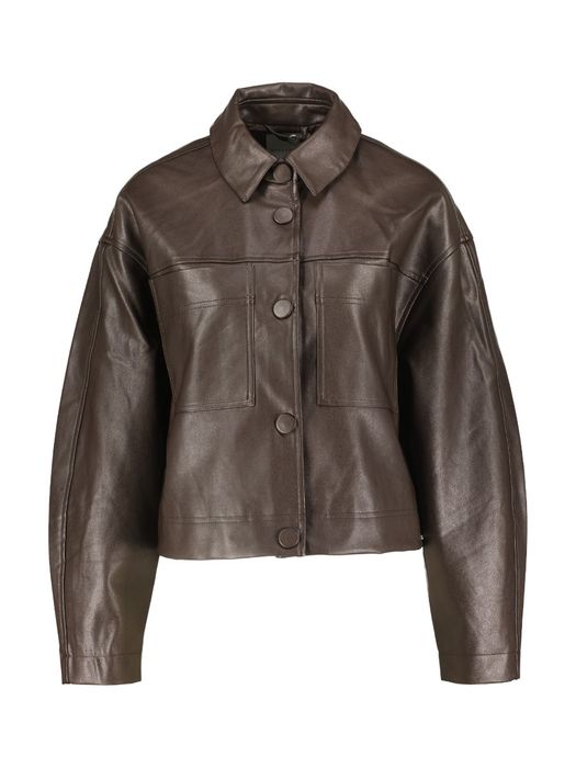 Bruine jas in lederlook Bree Rino Pelle