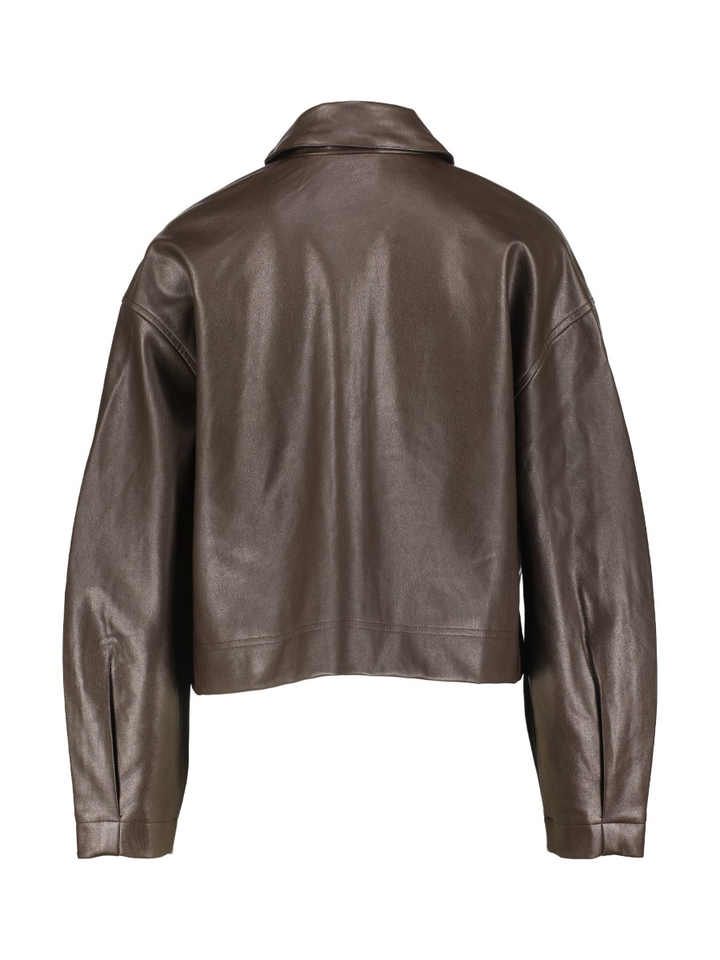 Bruine jas in lederlook Bree Rino Pelle