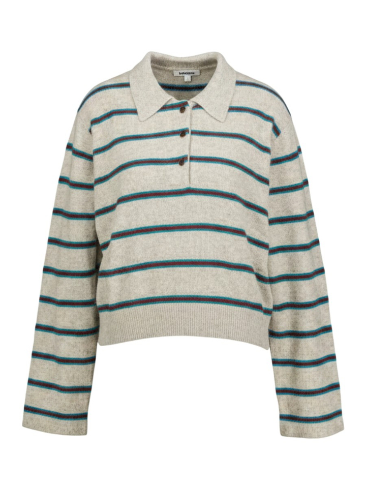 Lichtgrijze gestreepte trui Dussyr Bellerose