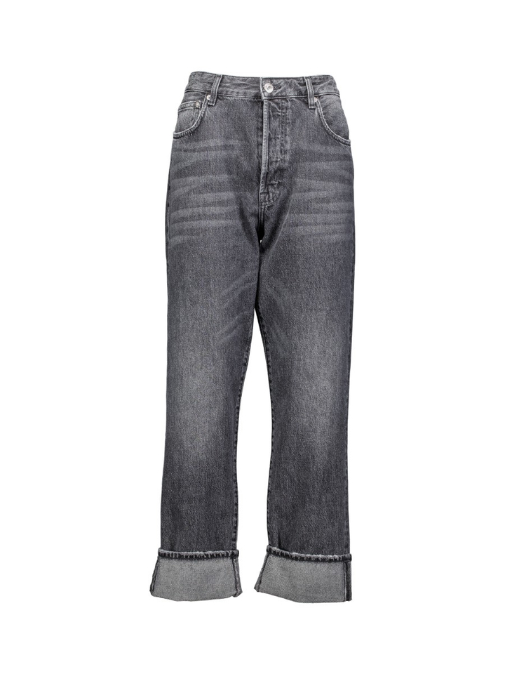 Grijze straight fit jeans met omslag Kurt Bellerose