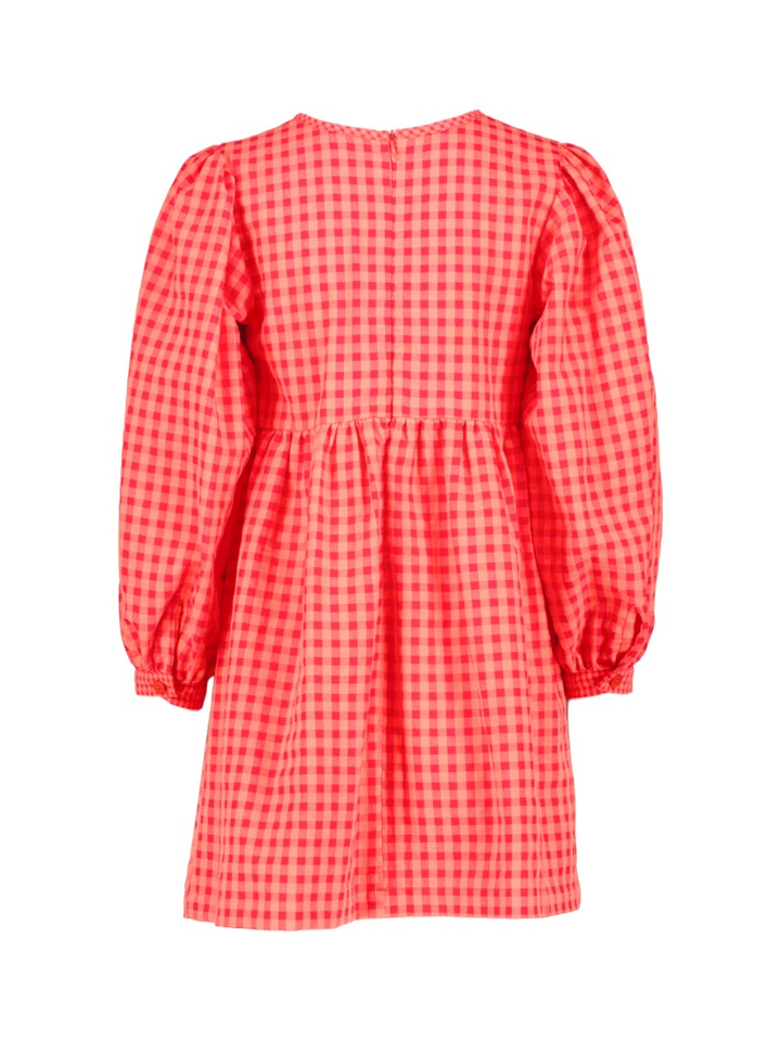 Cherrykleurige jurk met vichy ruiten Amy Blue Bay