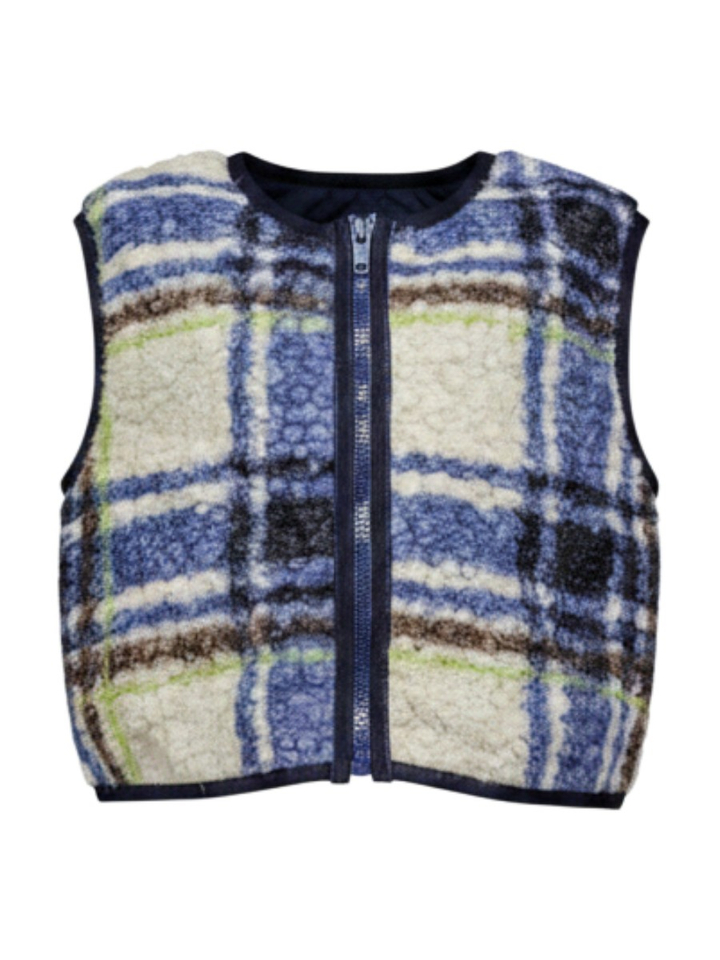 Geruiten meerkleurige bodywarmer Fanny Blue Bay