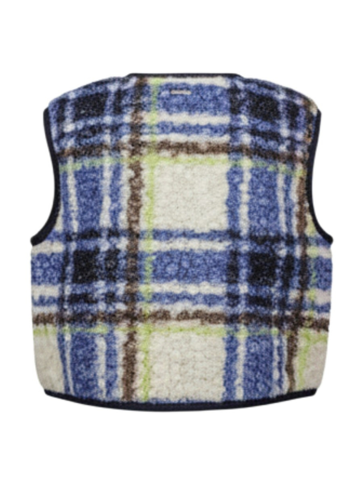 Geruiten meerkleurige bodywarmer Fanny Blue Bay