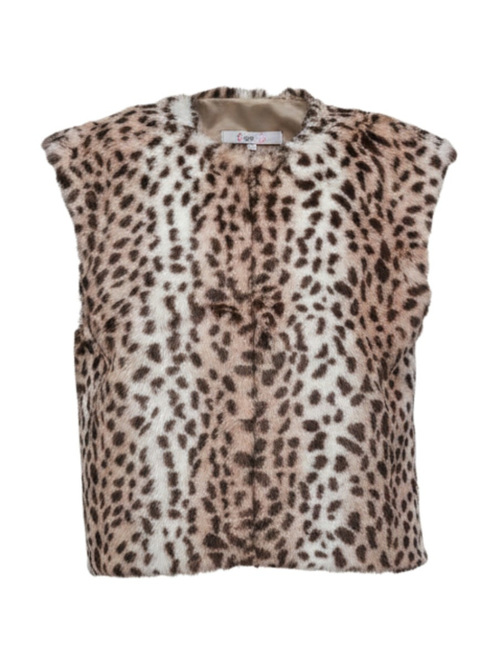 Dierenprint bodywarmer in imitatiebont Finna Blue Bay
