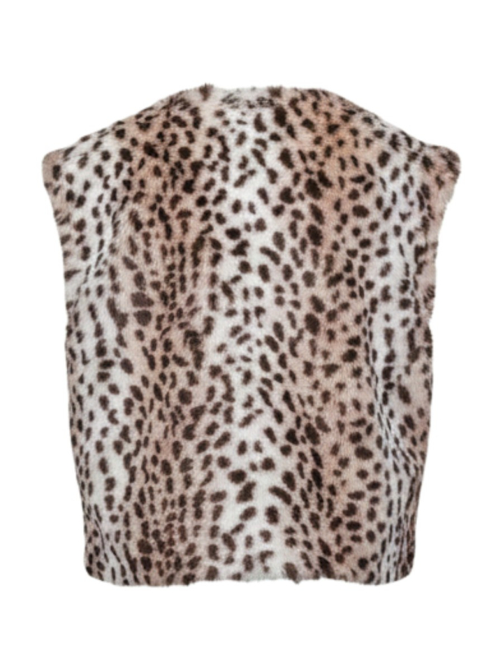 Dierenprint bodywarmer in imitatiebont Finna Blue Bay