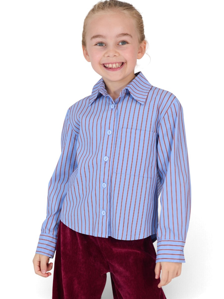 Blauwe gestreepte blouse Britt Blue Bay