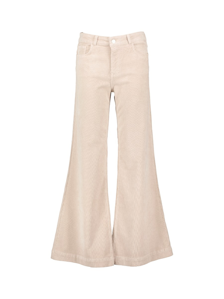 Ecru flared broek in ribflueel SHARON VINTAGE CORD Parami