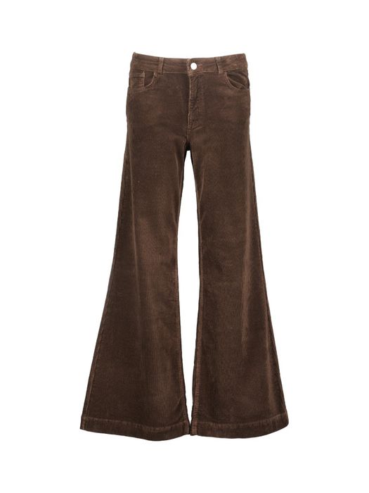 Bruine flared broek in ribflueel SHARON VINTAGE CORD Parami