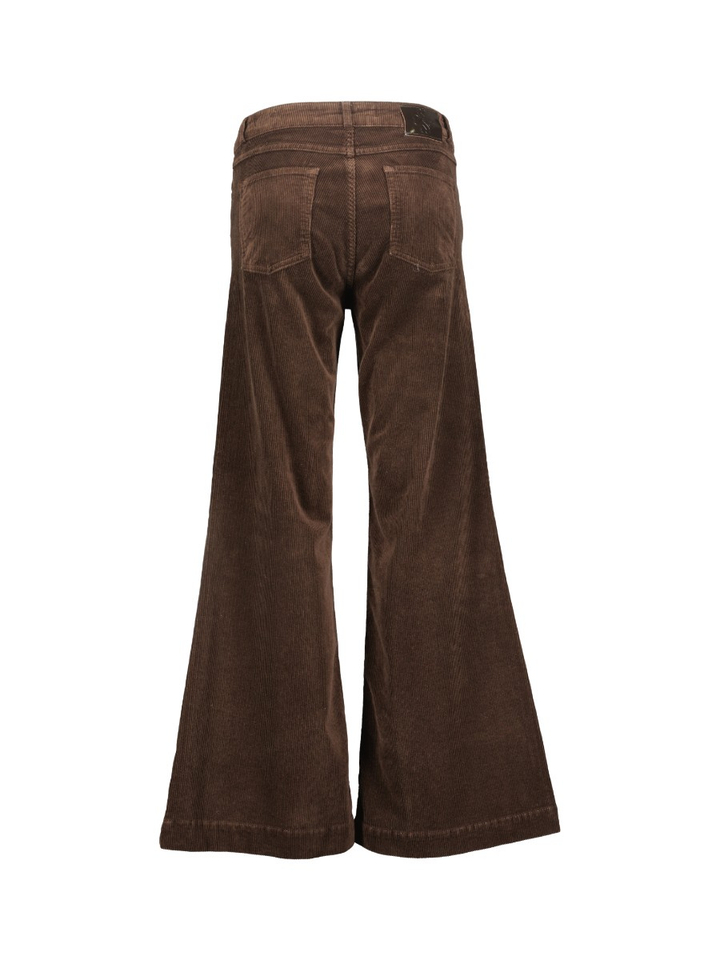 Bruine flared broek in ribflueel SHARON VINTAGE CORD Parami