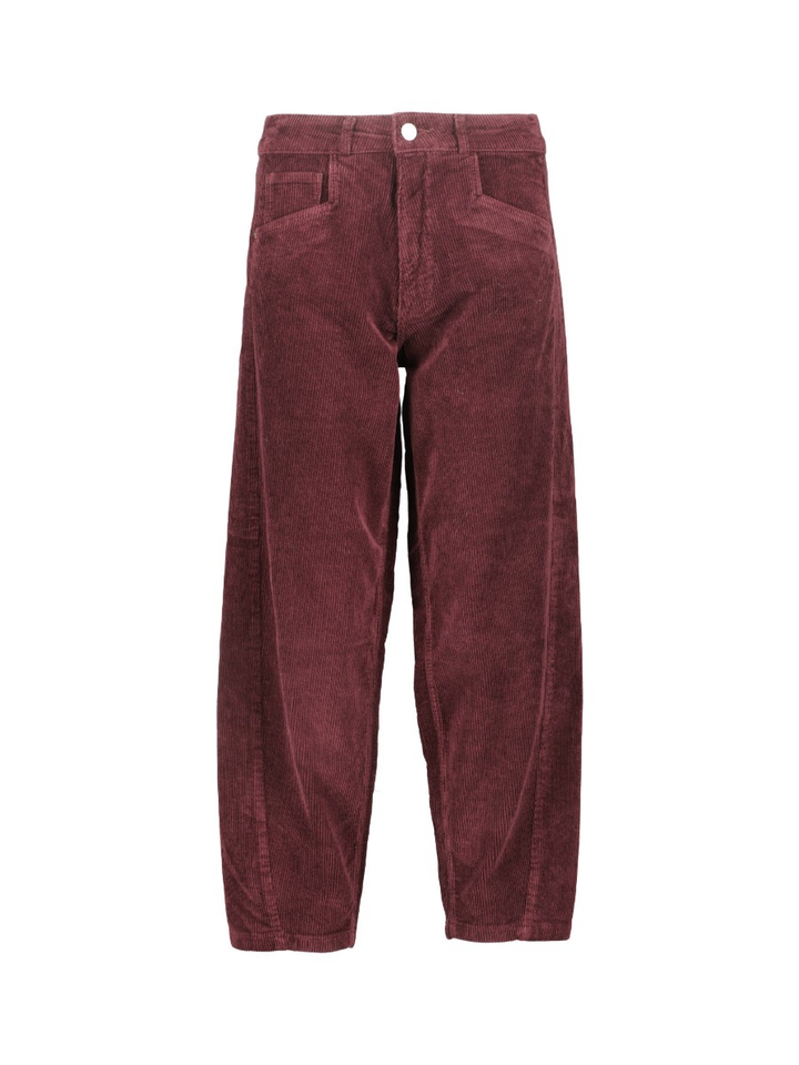 Bordeaux cropped barrel broek COCO VINTAGE CORD Parami