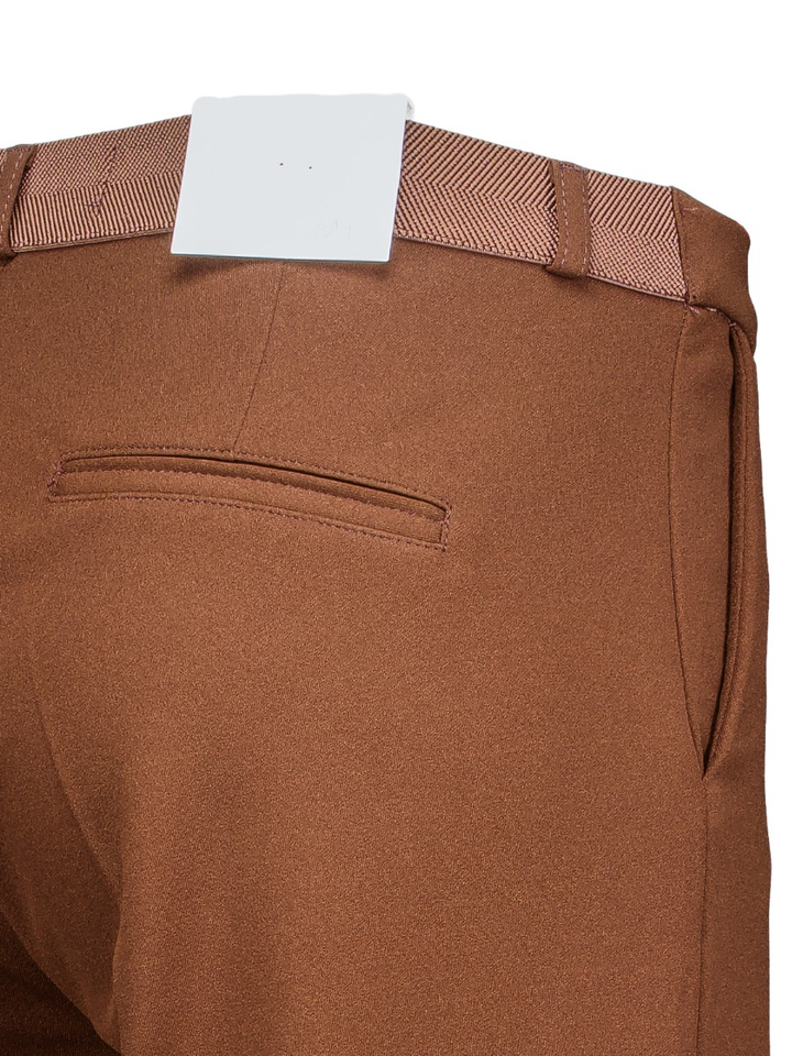 Donkerbruine broek met rechte pijpen Mira Crepe Para Mi