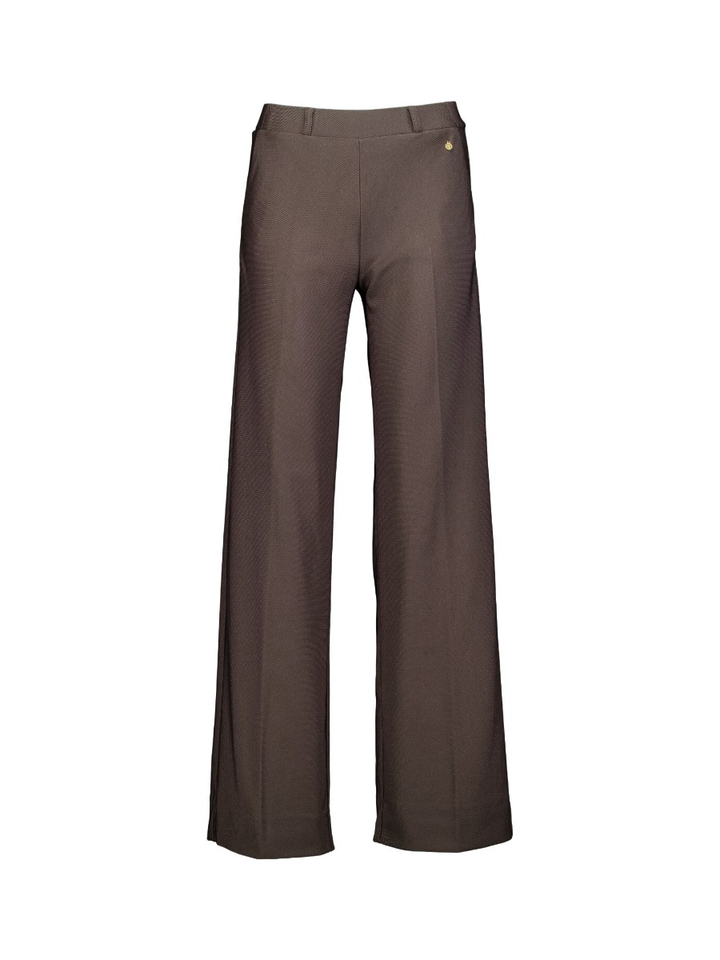 Bruine broek met stretch en elastiek met rechte pijpen Mira Twill Para Mi
