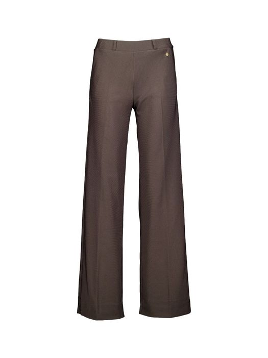 Bruine broek met stretch en elastiek met rechte pijpen Mira Twill Para Mi