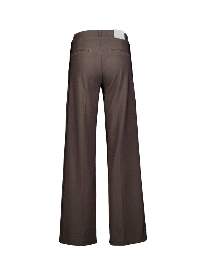 Bruine broek met stretch en elastiek met rechte pijpen Mira Twill Para Mi