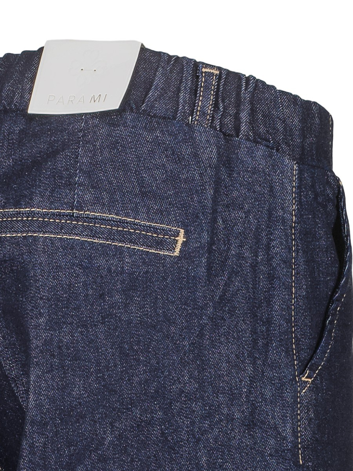 Donkerblauwe wide leg jeans met hoge taille en elastiek Lizzy Para Mi