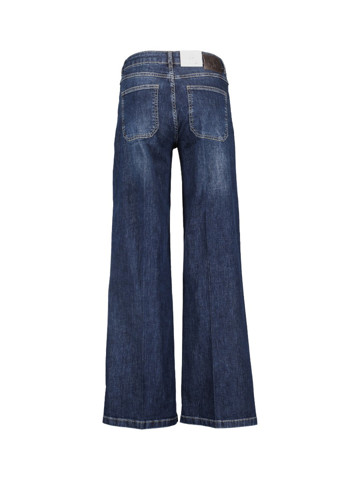 Donkerblauwe wide leg jeans met hoge taille Mira Para Mi
