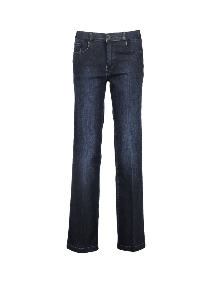 Donkerblauwe wide leg jeans met elastiek Eve Elastic Para Mi