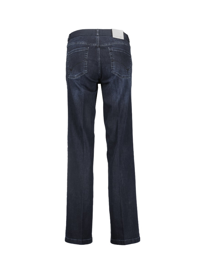 Donkerblauwe wide leg jeans met elastiek Eve Elastic Para Mi