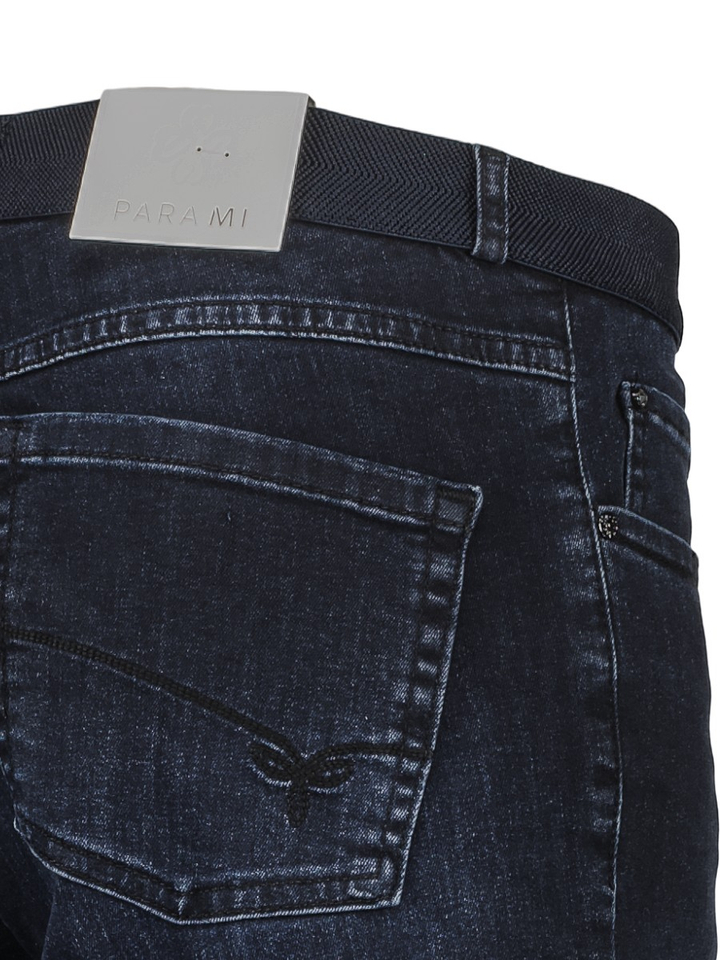 Donkerblauwe wide leg jeans met elastiek Eve Elastic Para Mi