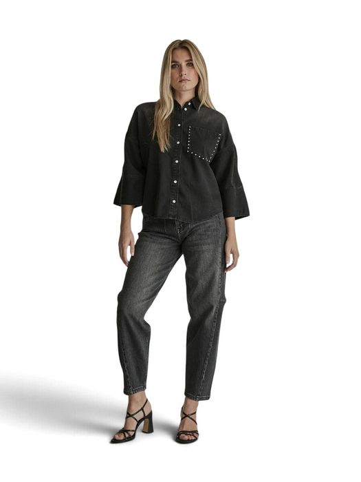 Grijze barrel fit jeans met hoge taille Coco Para Mi