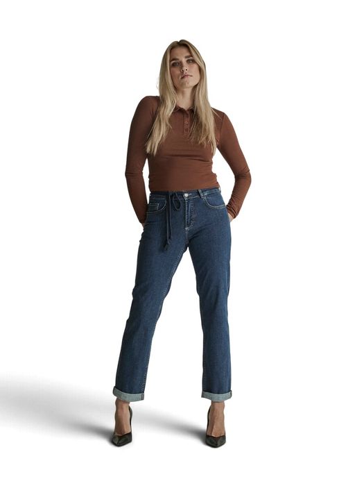 Blauwe loose leg jeans met hoge taille Bobby Para Mi
