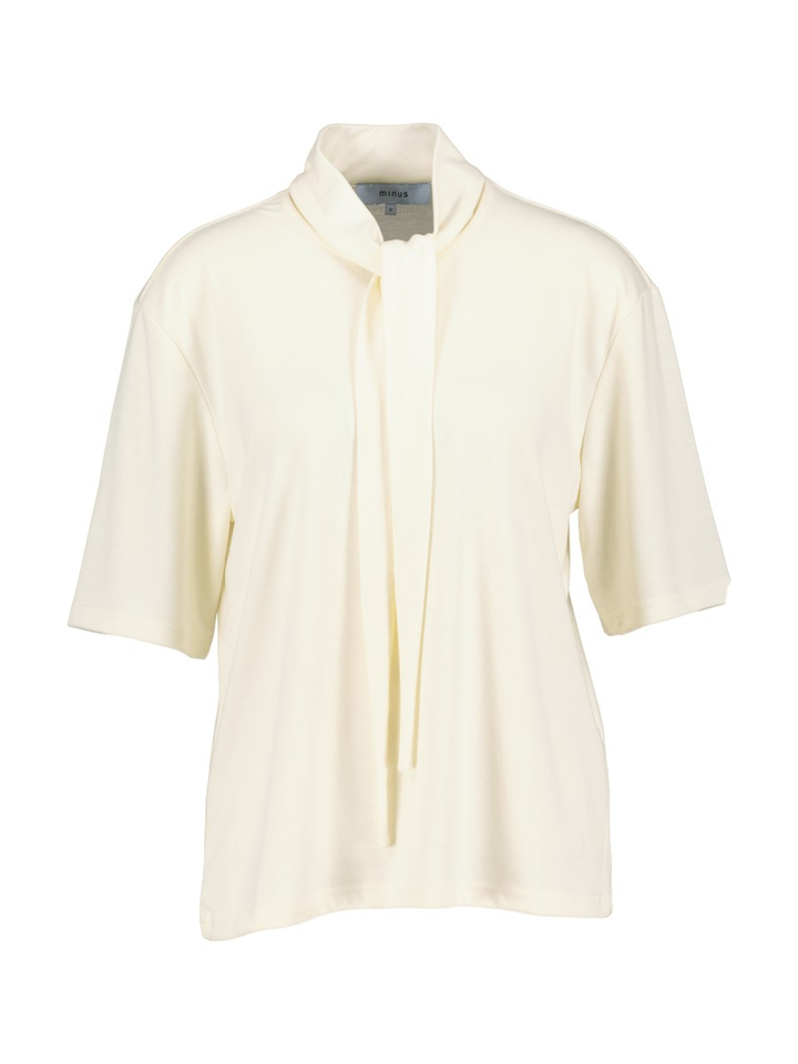 Beige t-shirt met kraag Minus