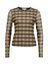 T-shirt met doorizchtige mouwen in ruit motief Safina Peppercorn 