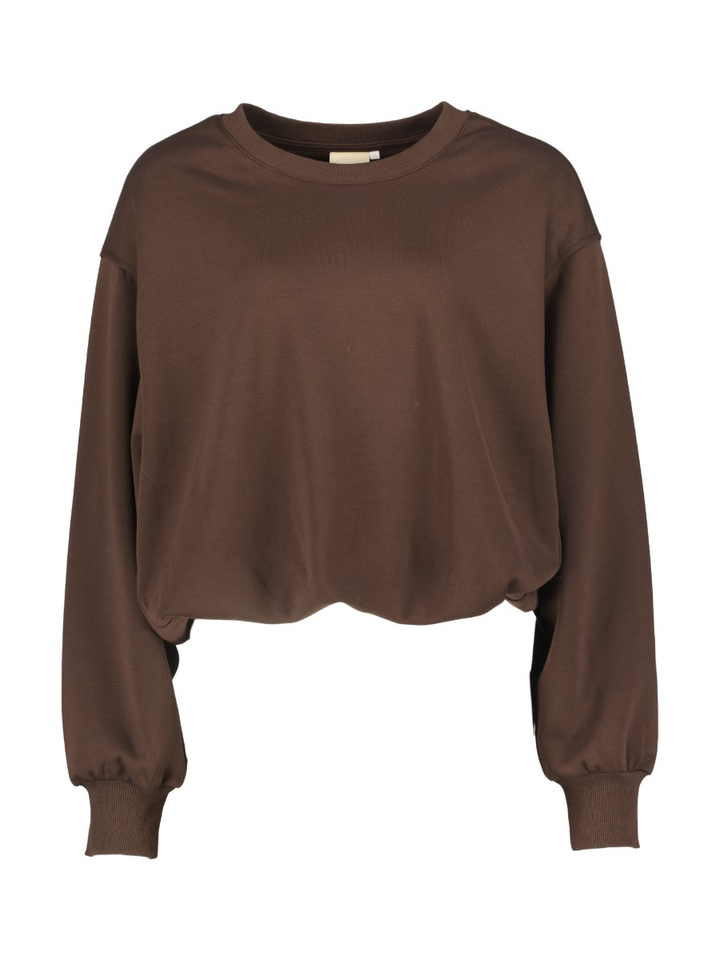 Bruine trui met ronde hals Peppercorn