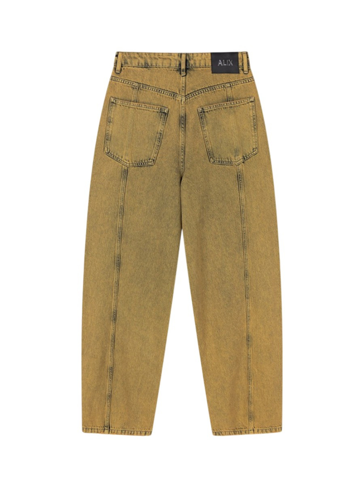 Okergele barrel leg jeans Alix
