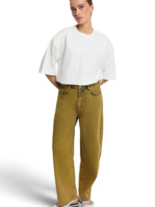 Okergele barrel leg jeans Alix
