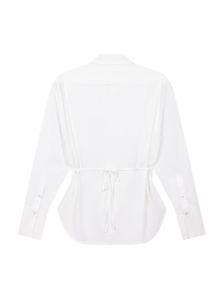 Witte blouse met epauletten en geborduurd logo Alix