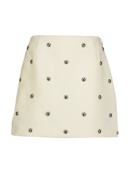 Ecru hoge taille rok met studs Zeno Josh V