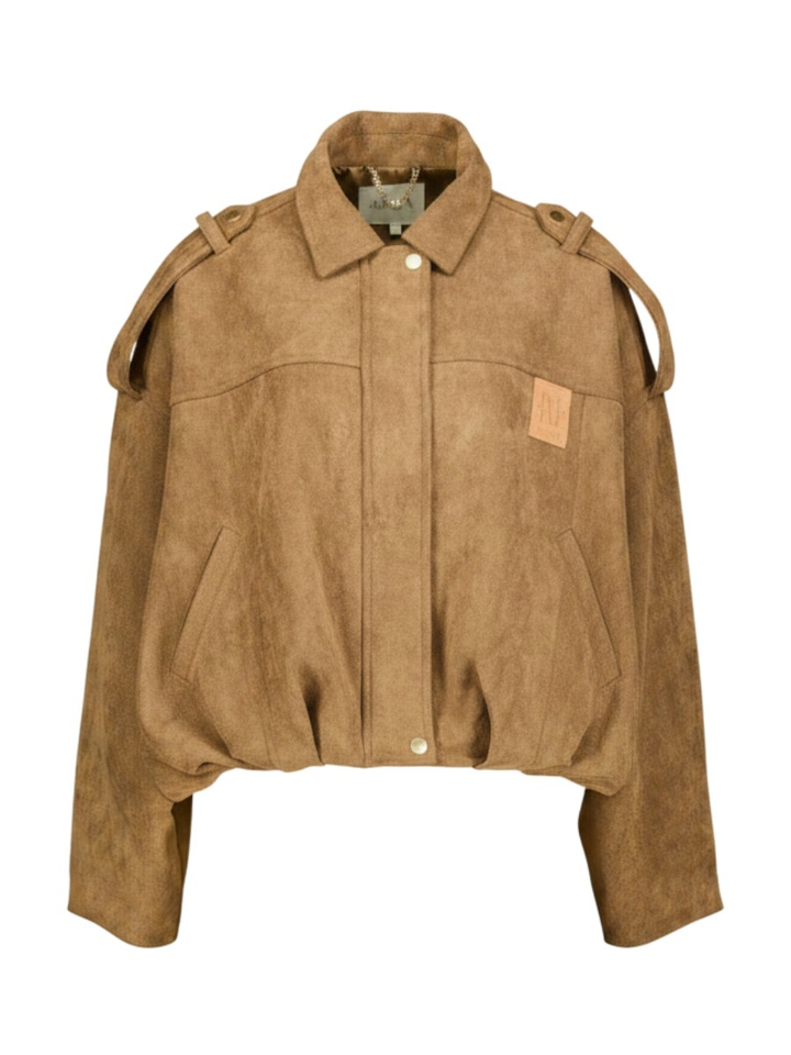 Beige oversized jas in suede Vito look Josh V 
