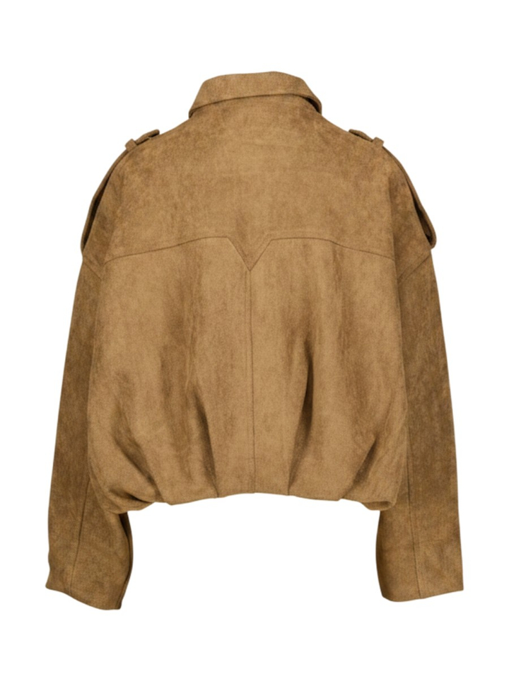 Beige oversized jas in suede Vito look Josh V 
