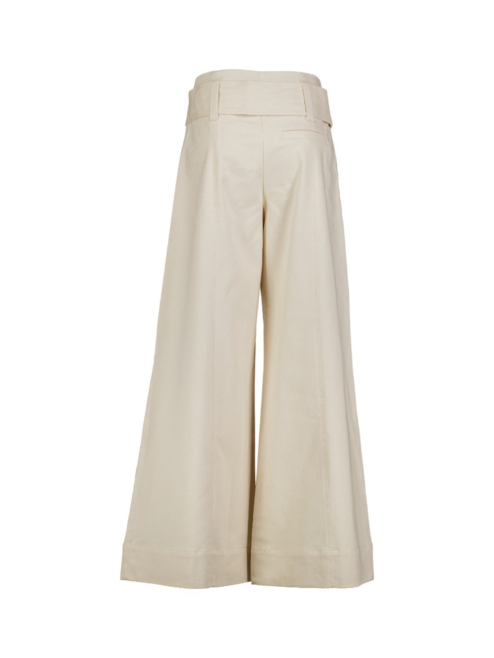 Beige wide leg jeans met hoge taille en riem Maureen Josh V