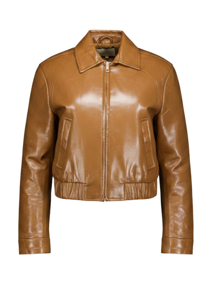 Cognac bomber jas in laklook PEADEN Josh V