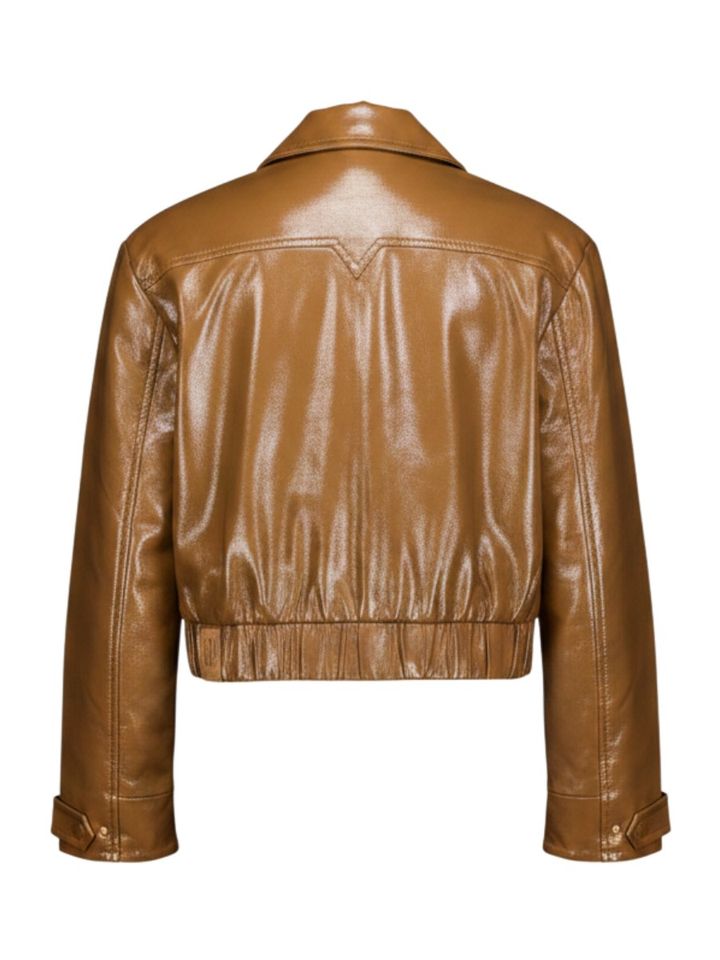 Cognac bomber jas in laklook PEADEN Josh V