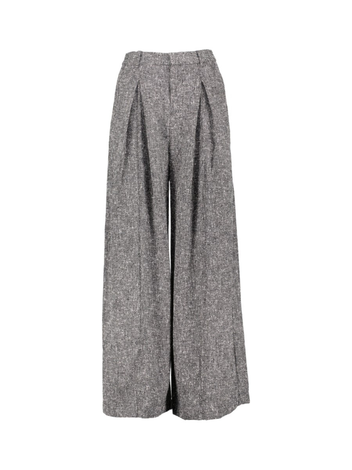 Zwart-wit gespikkelde broek met diamantjes JERK Suncoo